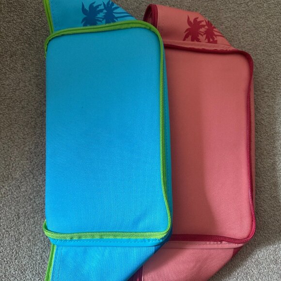 Trader Joe's Handbags - (2) TRADER JOES Mini Insulated Tote Bags**PEACH & BLUE  **LIMITED STOCK